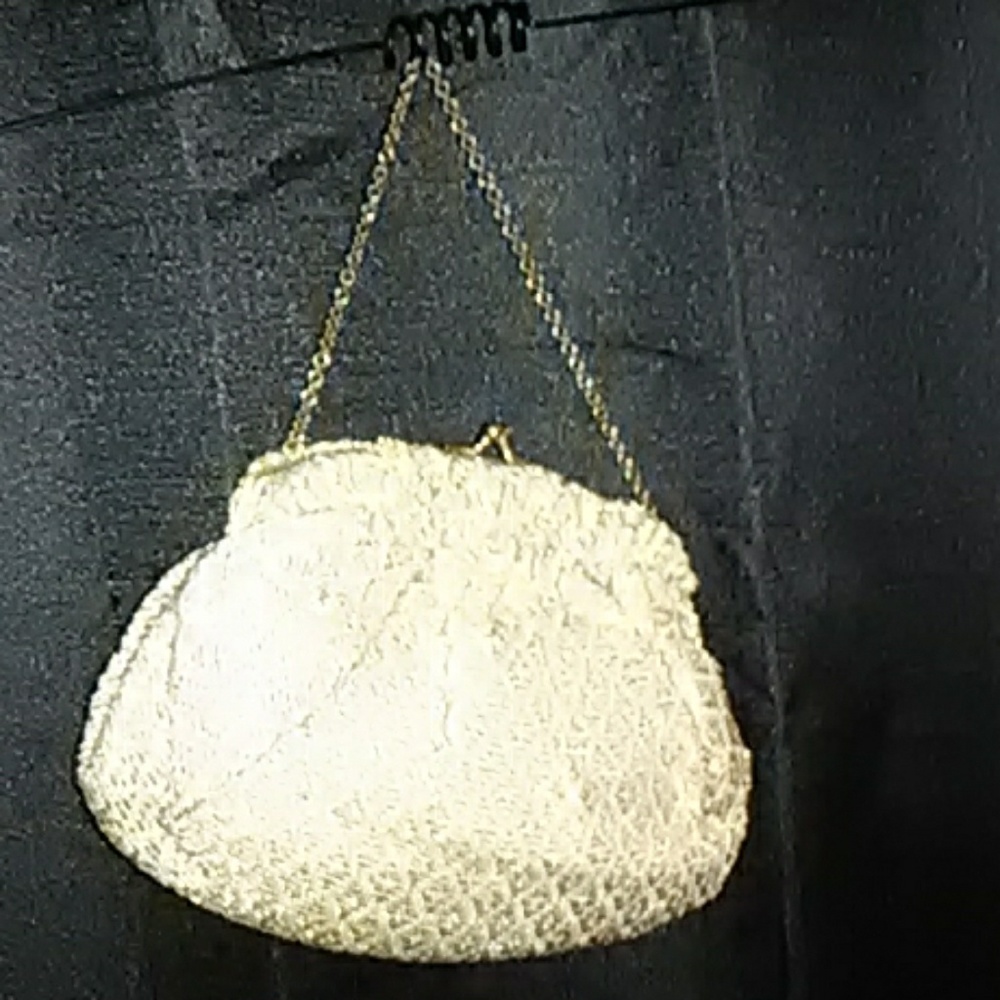 Vintage Gold foil clutch with chain